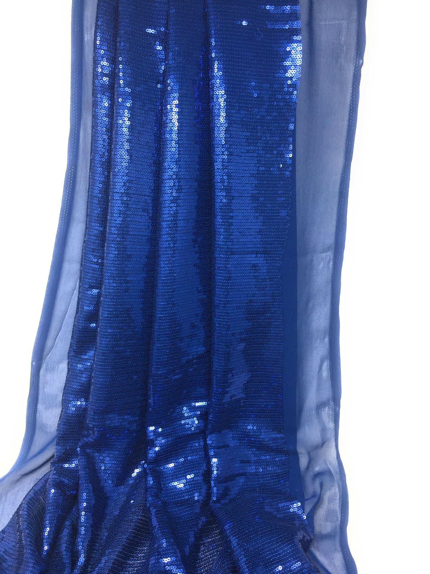 Blue Sequence Fabric Material on Georgette