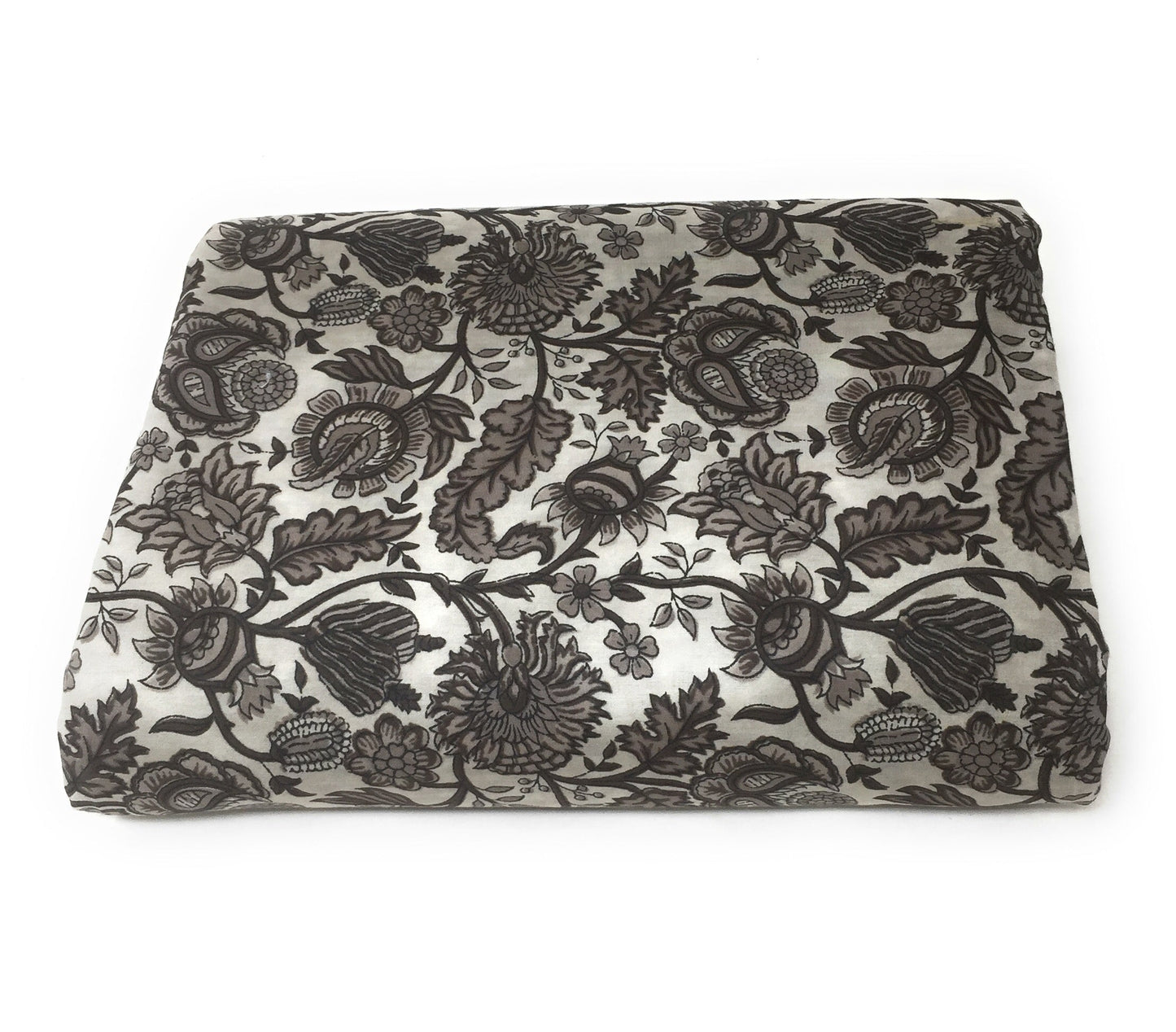 Floral Cloth in Cotton Brown Floral print
