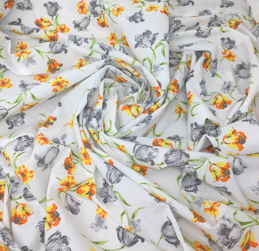 Cream Cotton Prints Jaipur Fabric Material by Meter