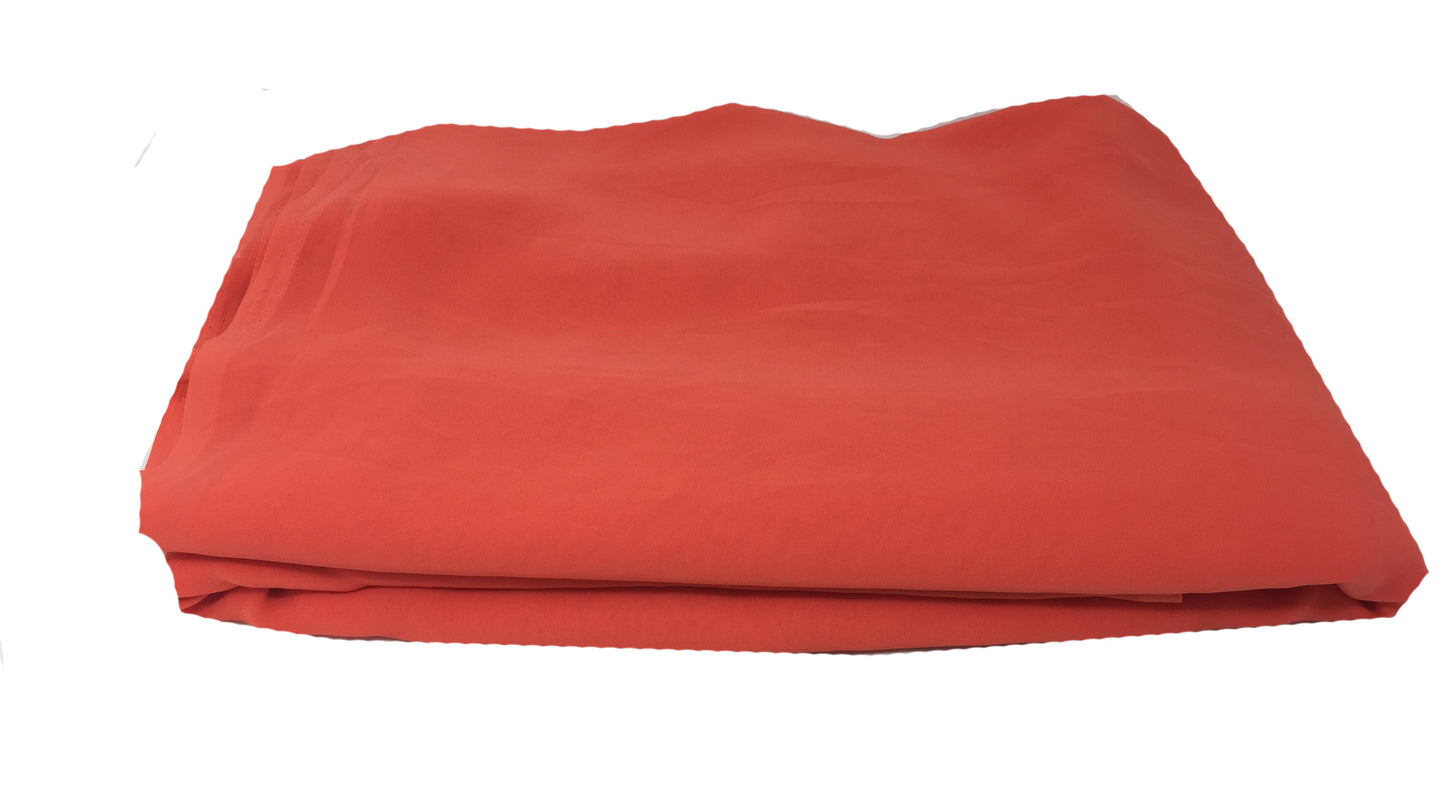 Peach Pink Viscose Georgette Solid Fabric