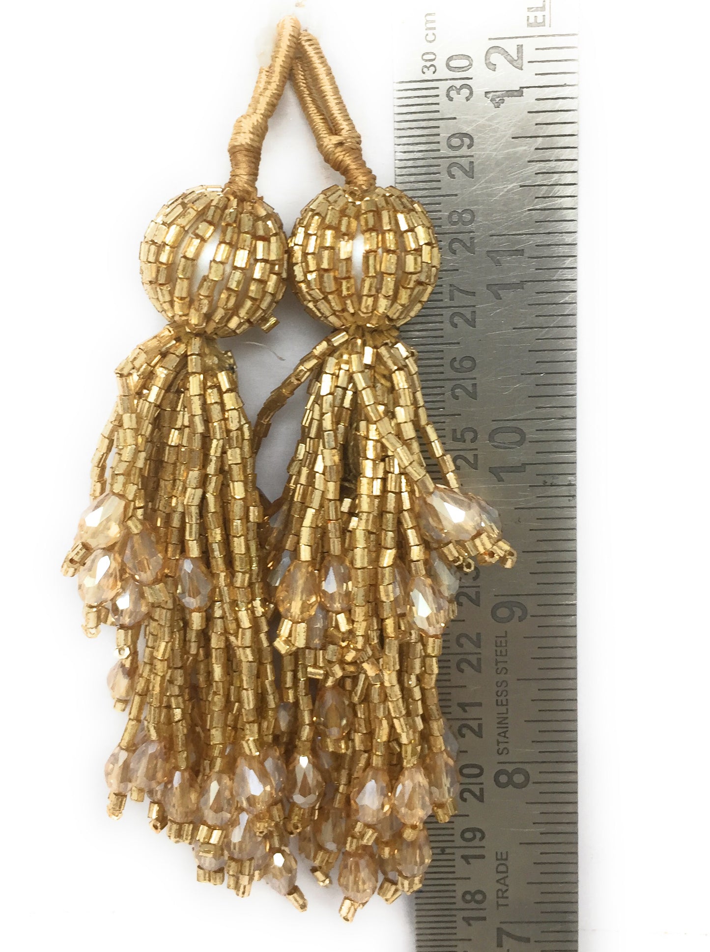Antique Gold aari tassels for blouse - Set of 2