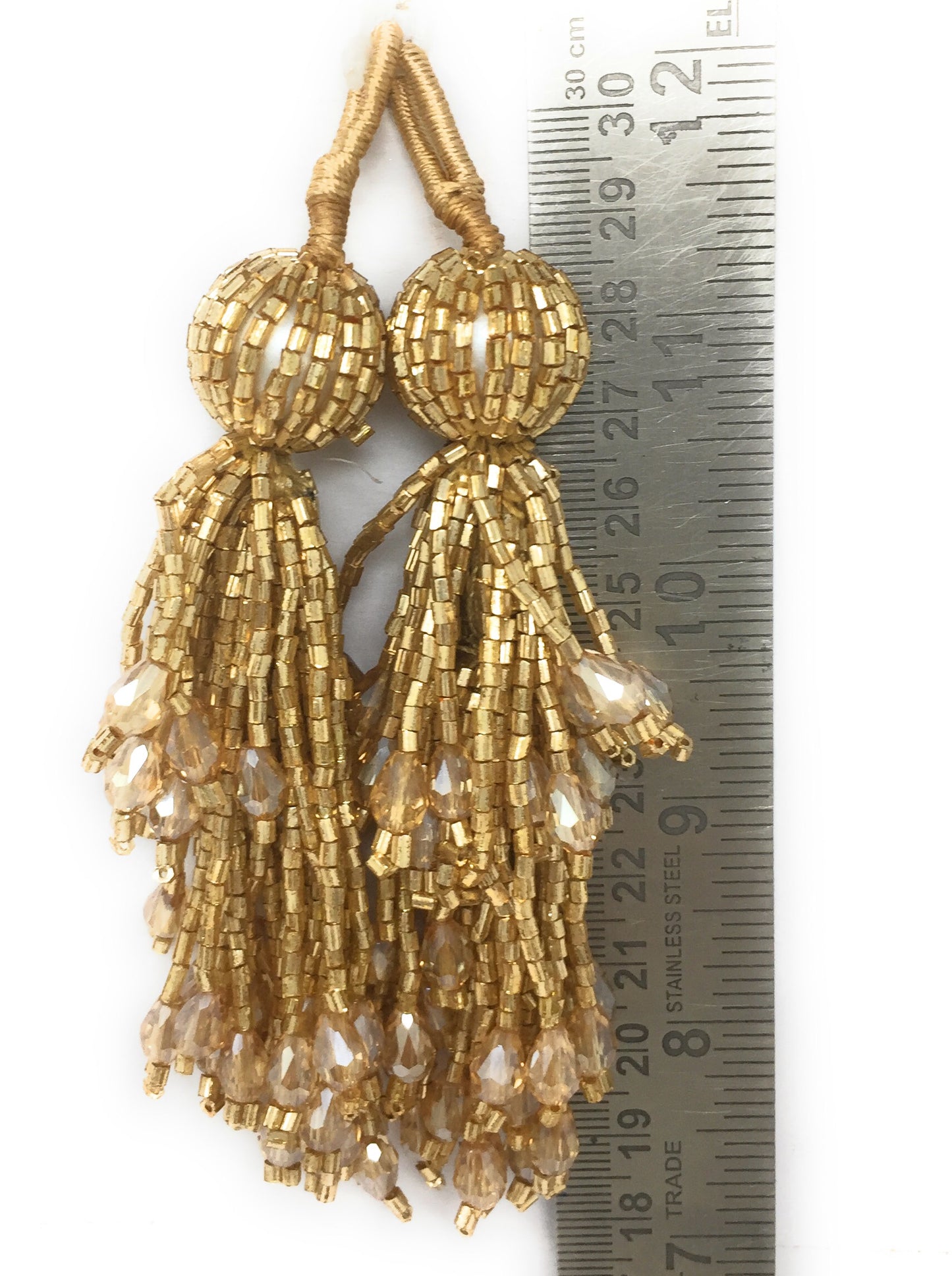 Antique Gold aari tassels for blouse - Set of 2