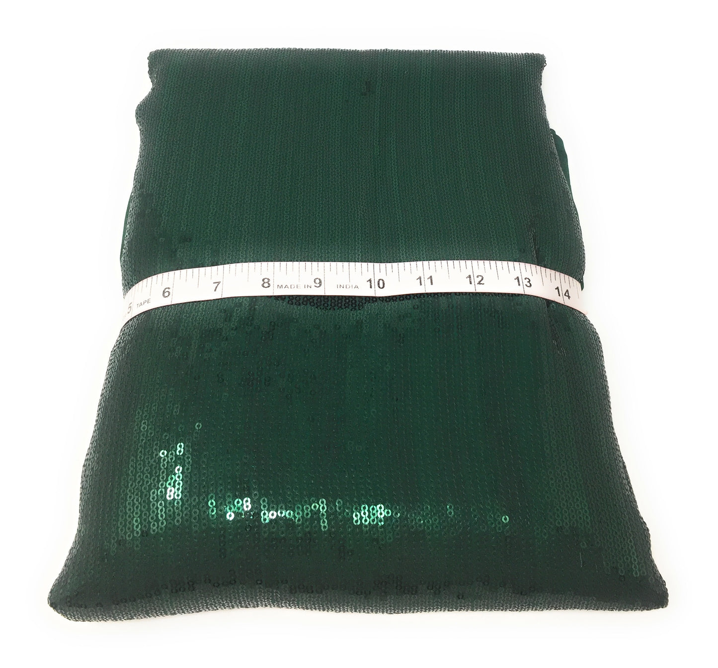 Green Sequin Fabric Material on Green Georgette