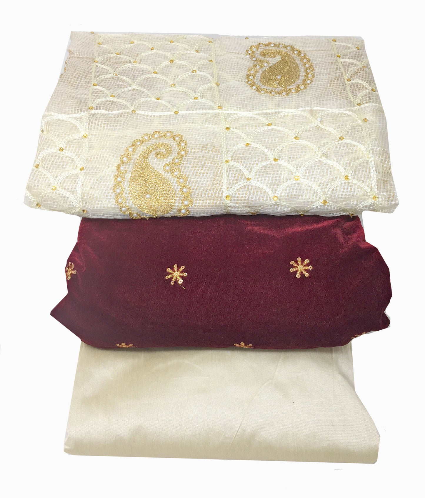 Dress Material in Maroon Velvet with Dupatta