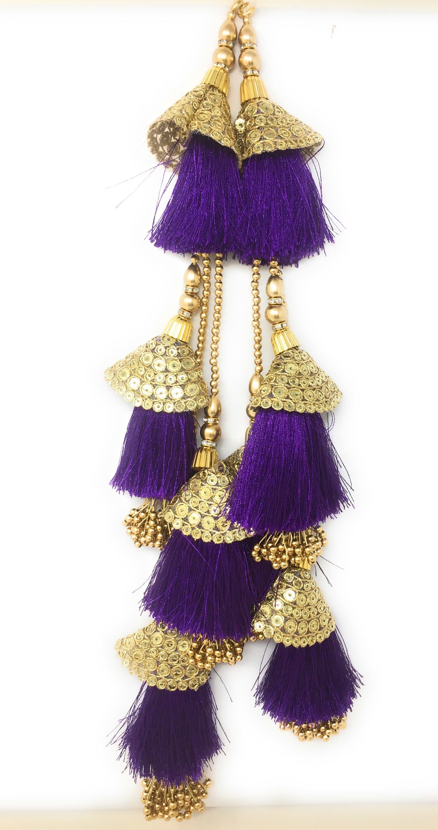 Purple Gold tassel lehenga - Set of 2