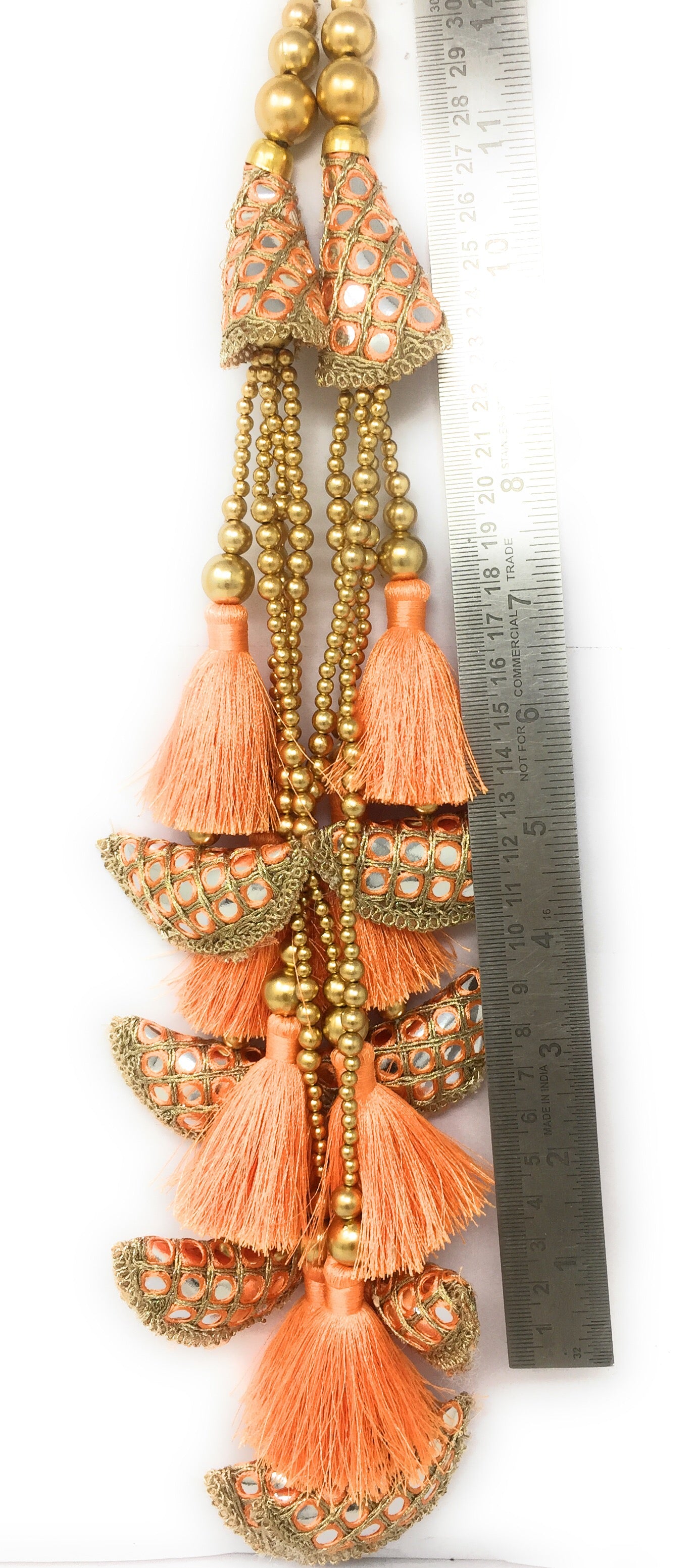 Orange Peach latkan on blouse, Paper Mirror - Set of 2