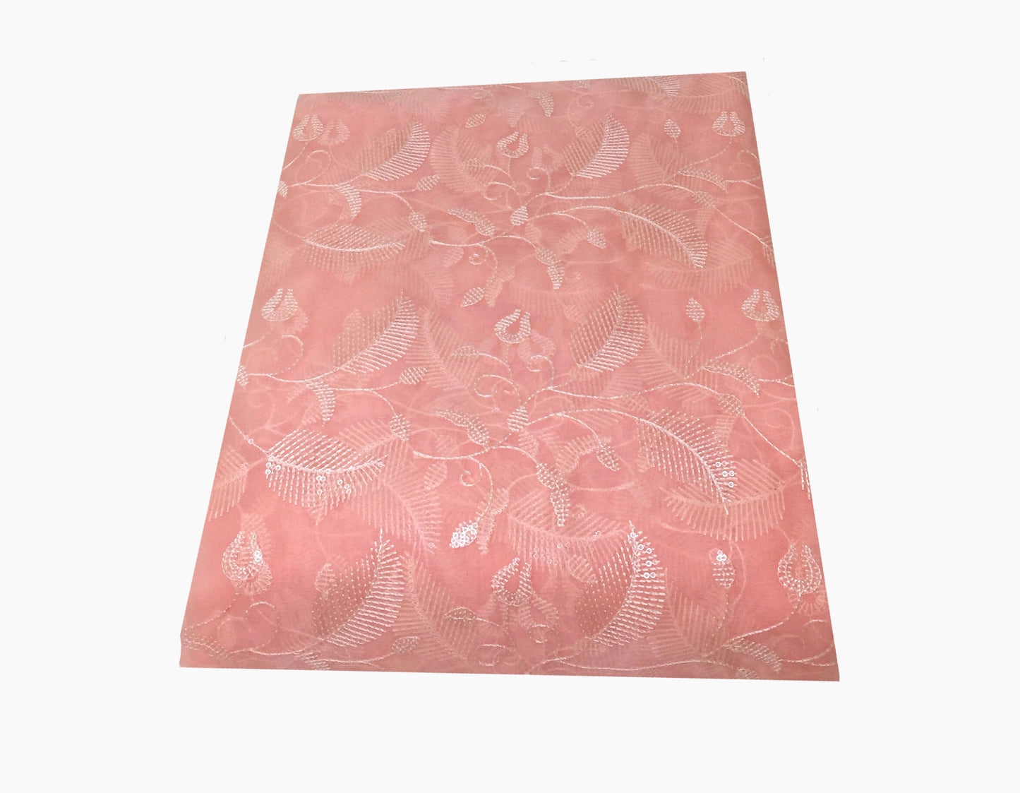 Heavy self sequin on pastel colour organza fabric