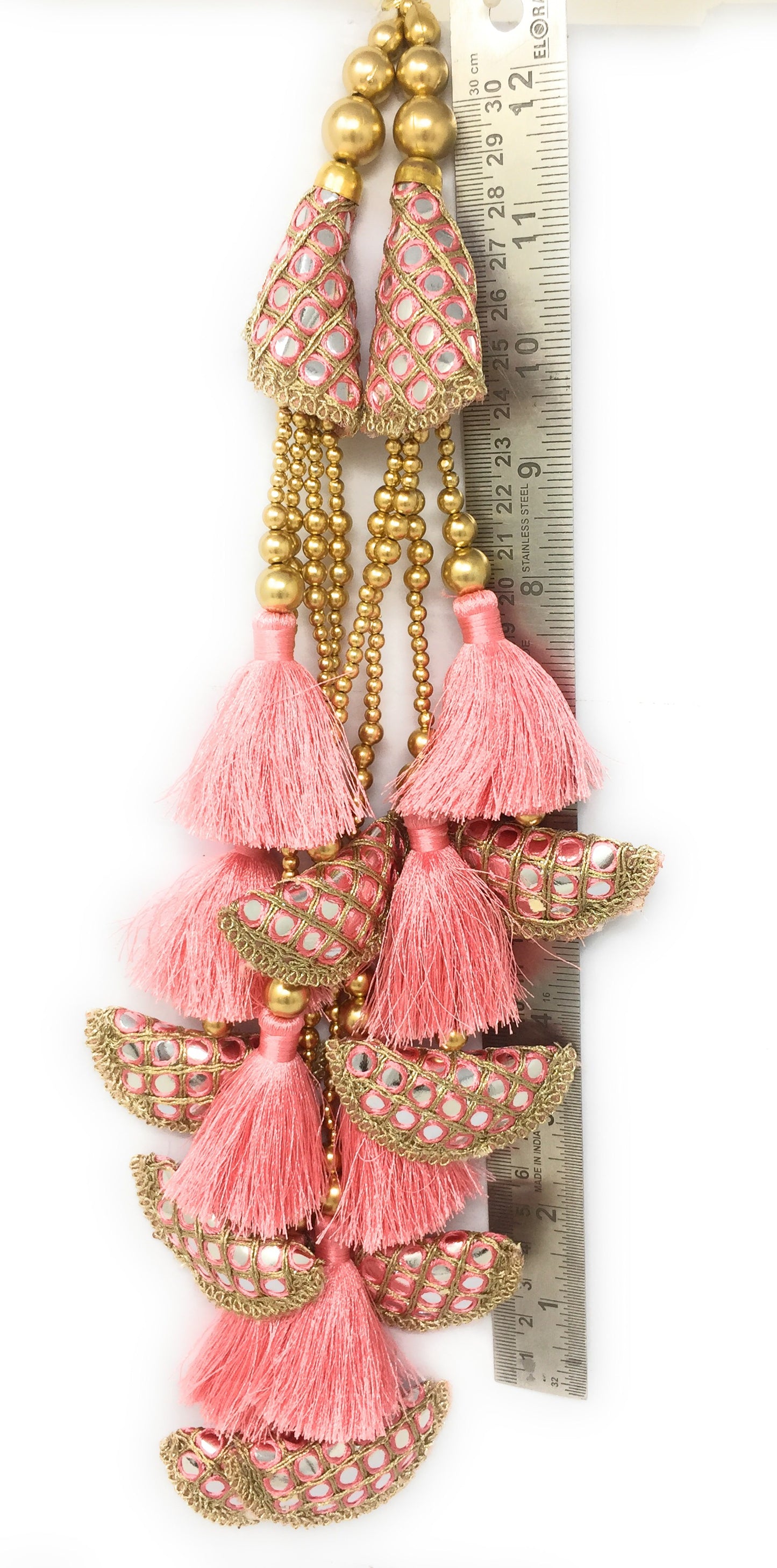 Pink mirror latkan for blouse - Set of 2