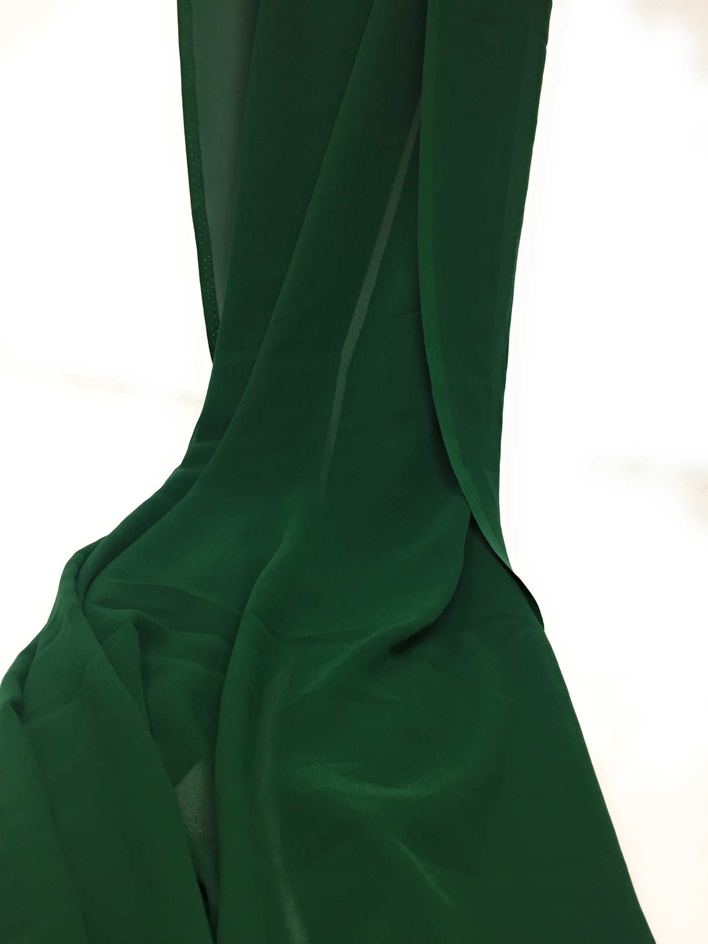 Bottle Green Viscose Georgette Solid Fabric