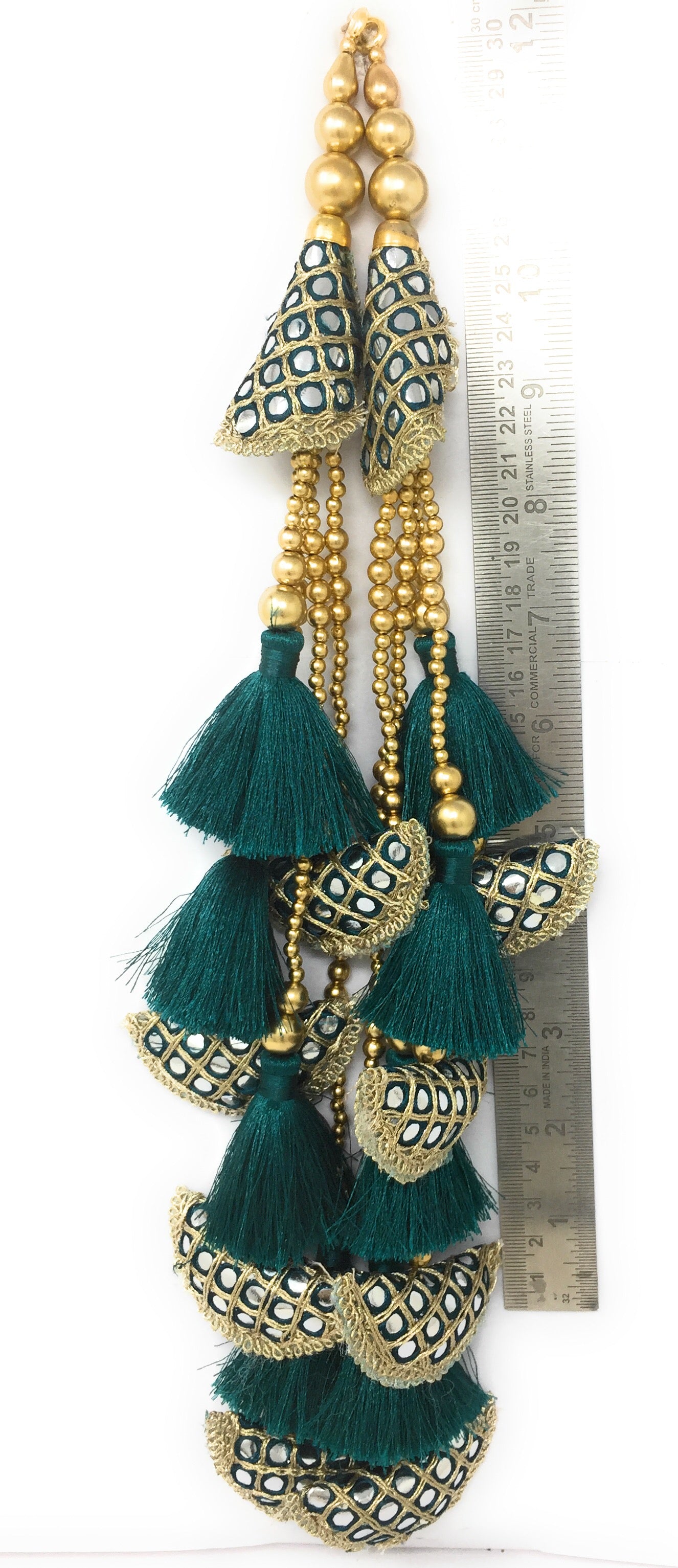Rama Green green latkan for blouse, Paper Mirror - Set of 2