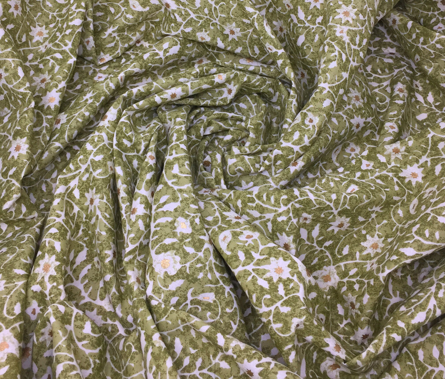 Pure Cotton Printed Sage Green Fabric