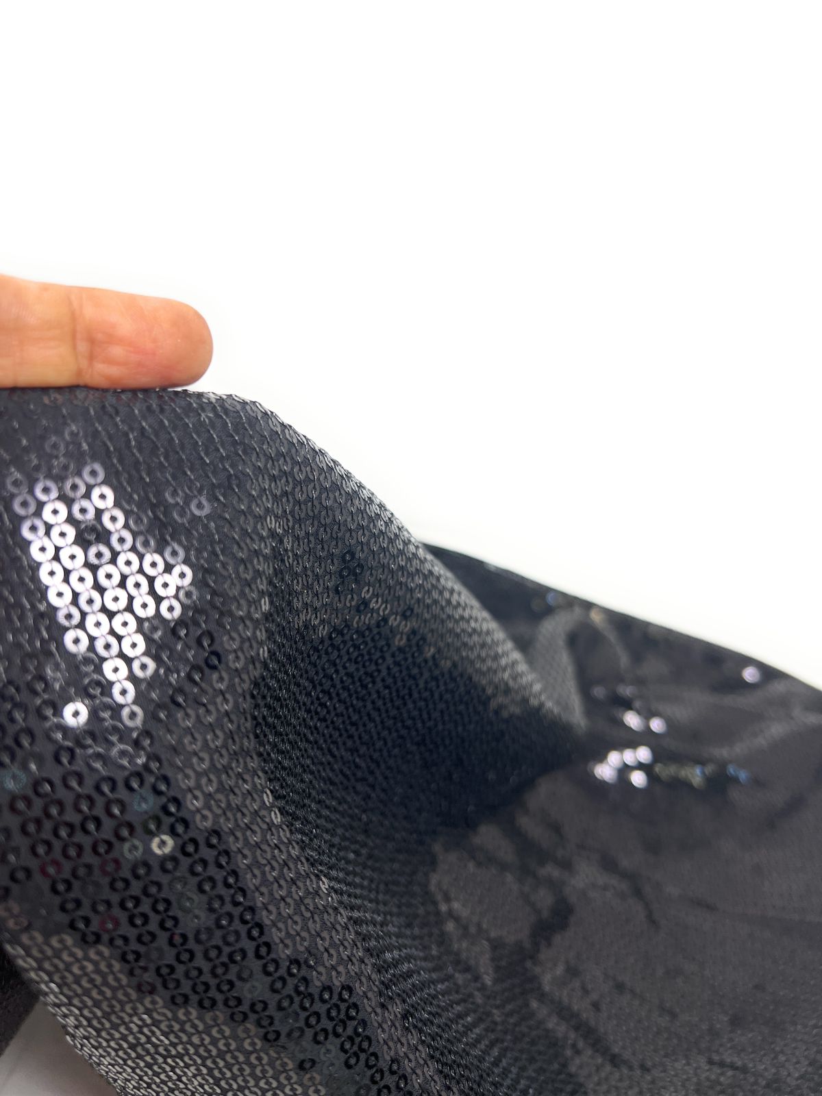 Black Sequin Fabric Material