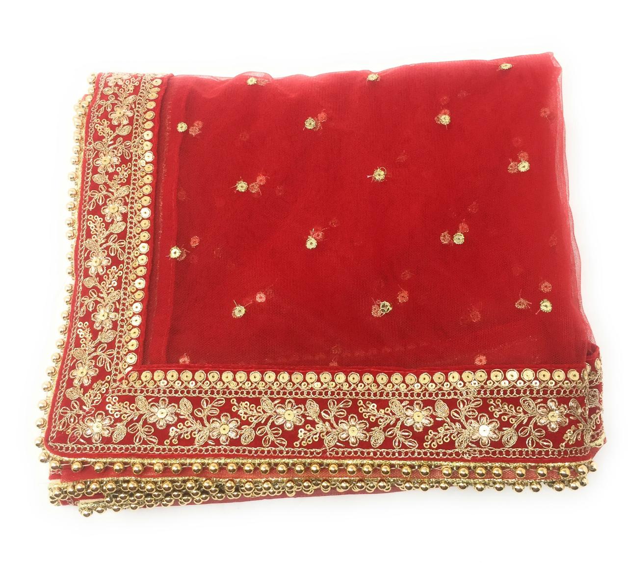 Red Heavy Dupatta for Bride