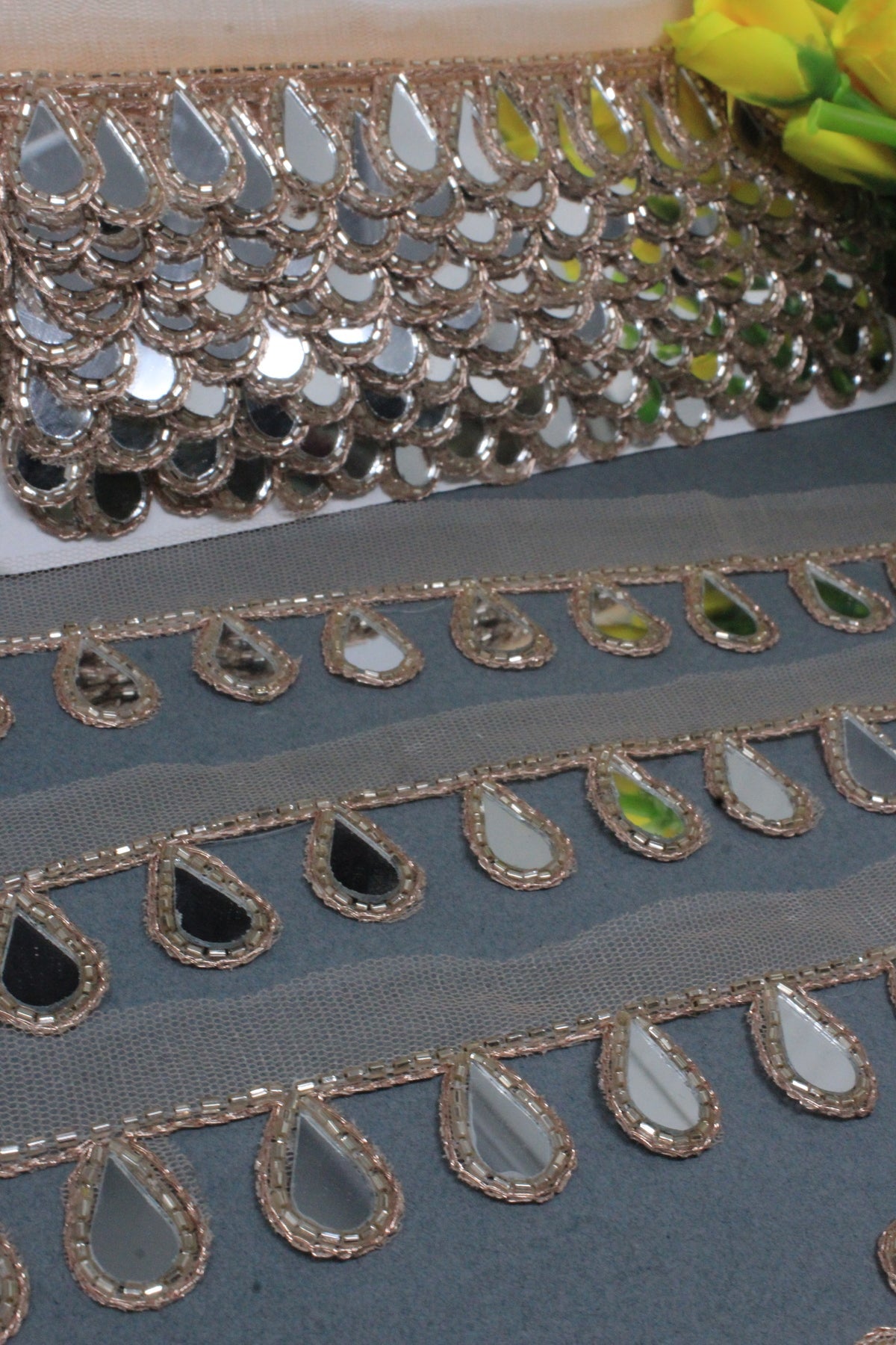 Latkan Lace In Rose Gold, Real Mirror - 3 Meter