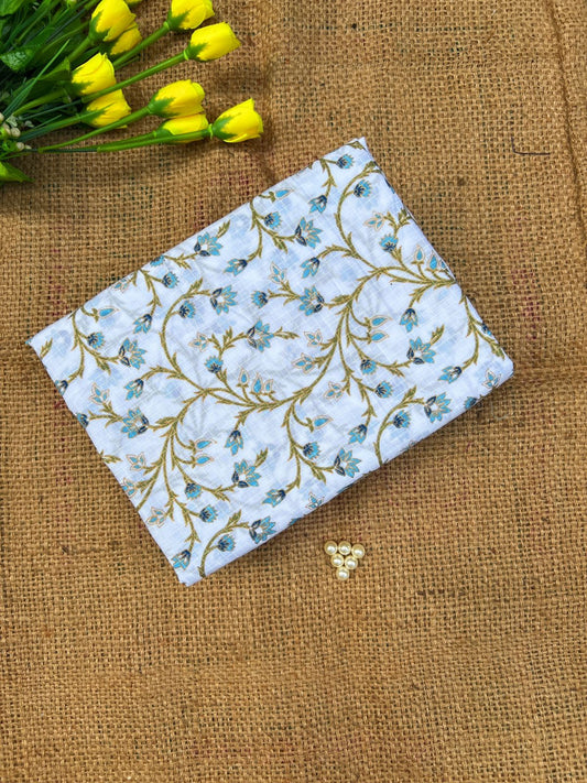 Sanganeri Print Cotton Fabric Material by Yard