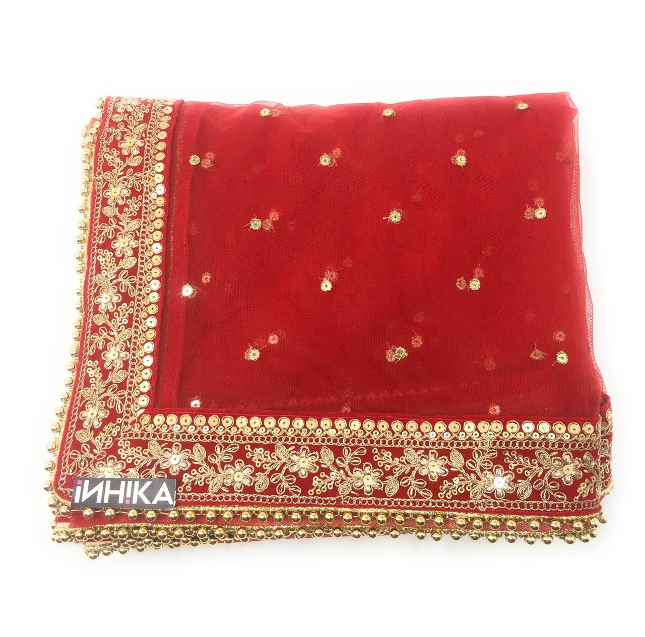 Red Heavy Dupatta for Bride