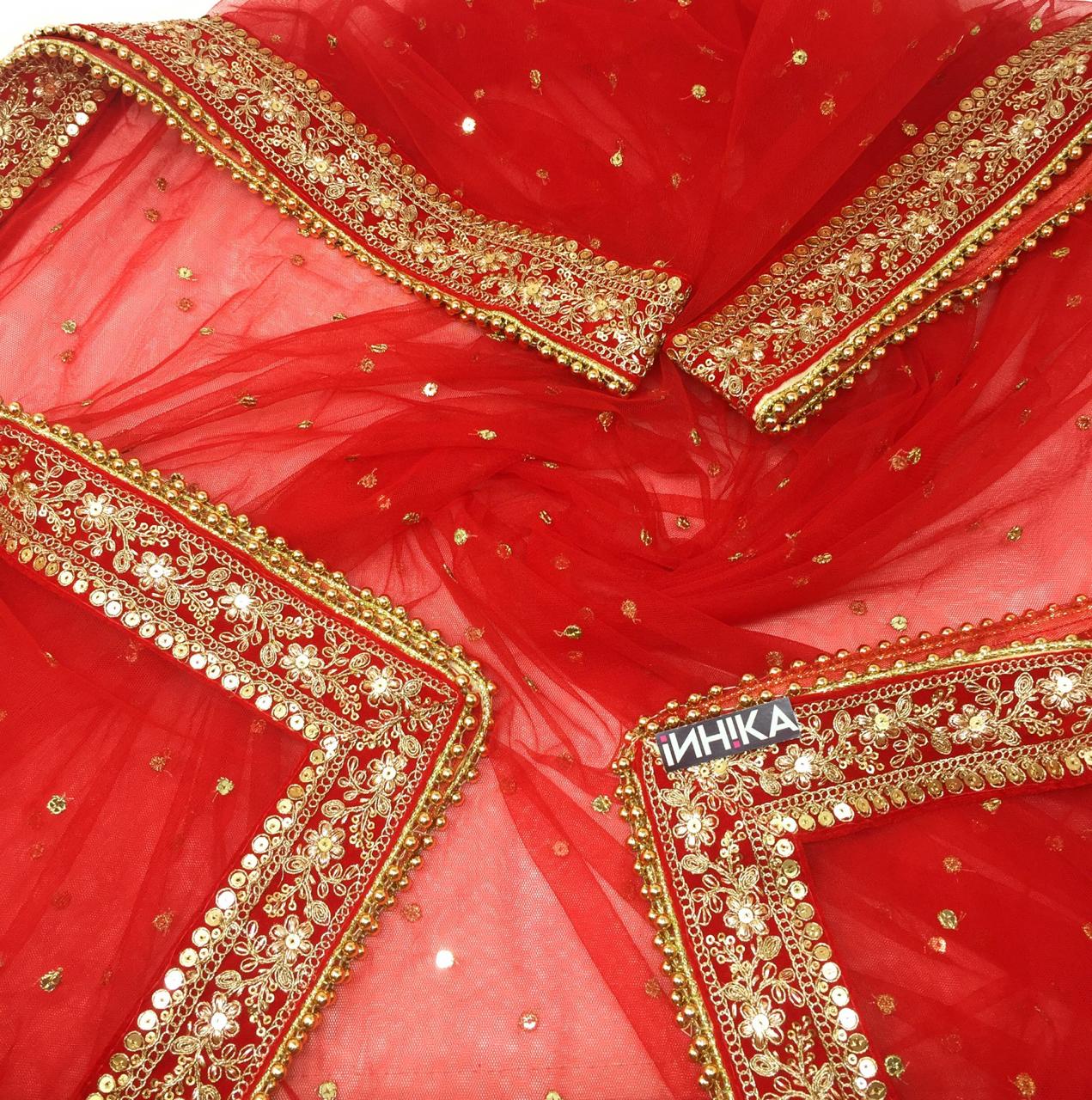 Red Heavy Dupatta for Bride