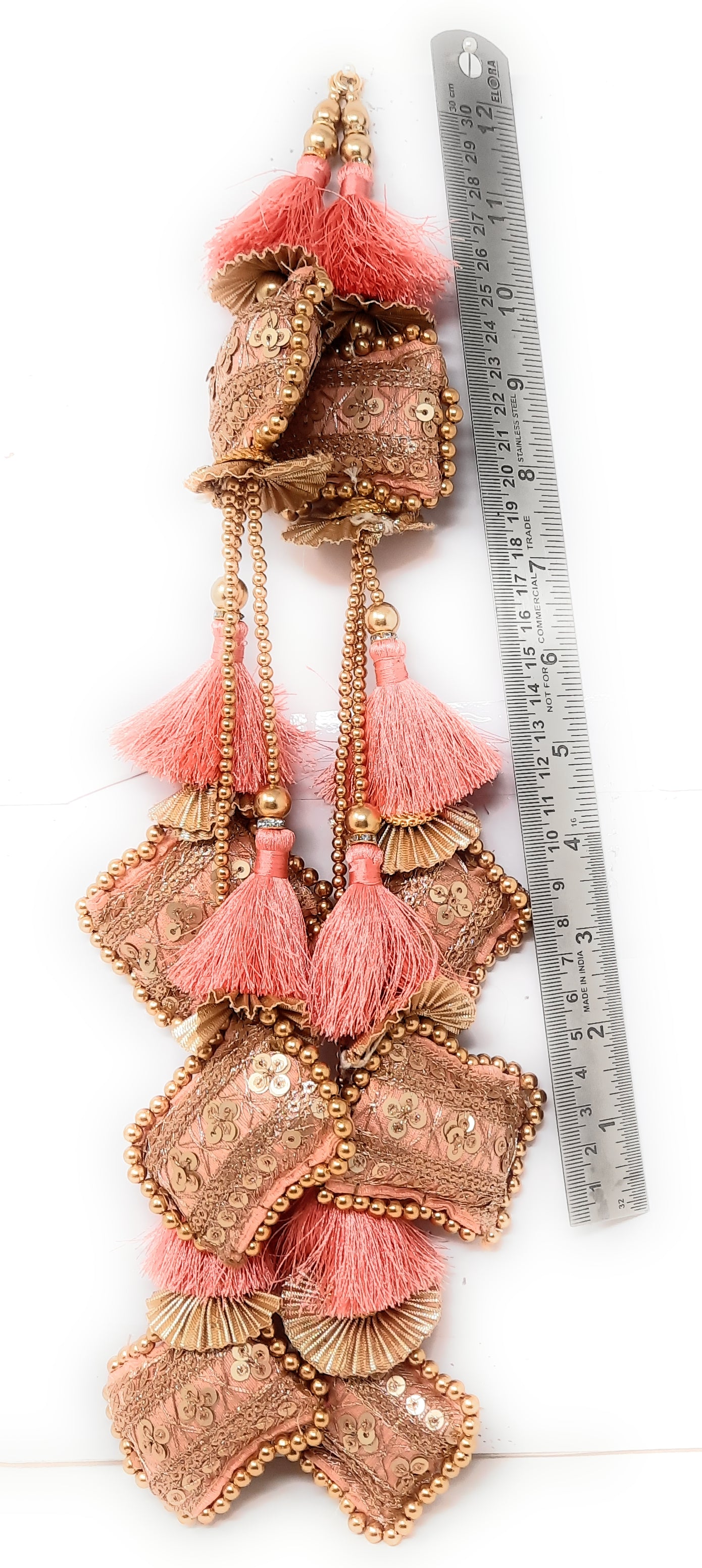 Pink Peach Heavy Lehenga Latkan - Set of 2