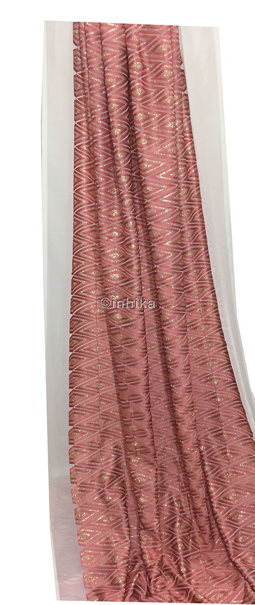 white lace fabric online india embroidery materials Georgette Off White, Peach, Gold 46 inches Wide 9192