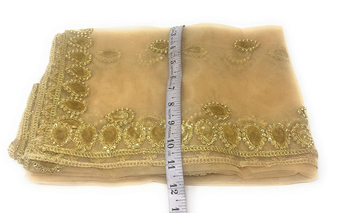 golden net dupatta for lehenga with velvet border stone work