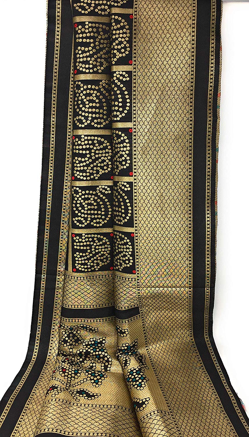 Black banarasi dupatta