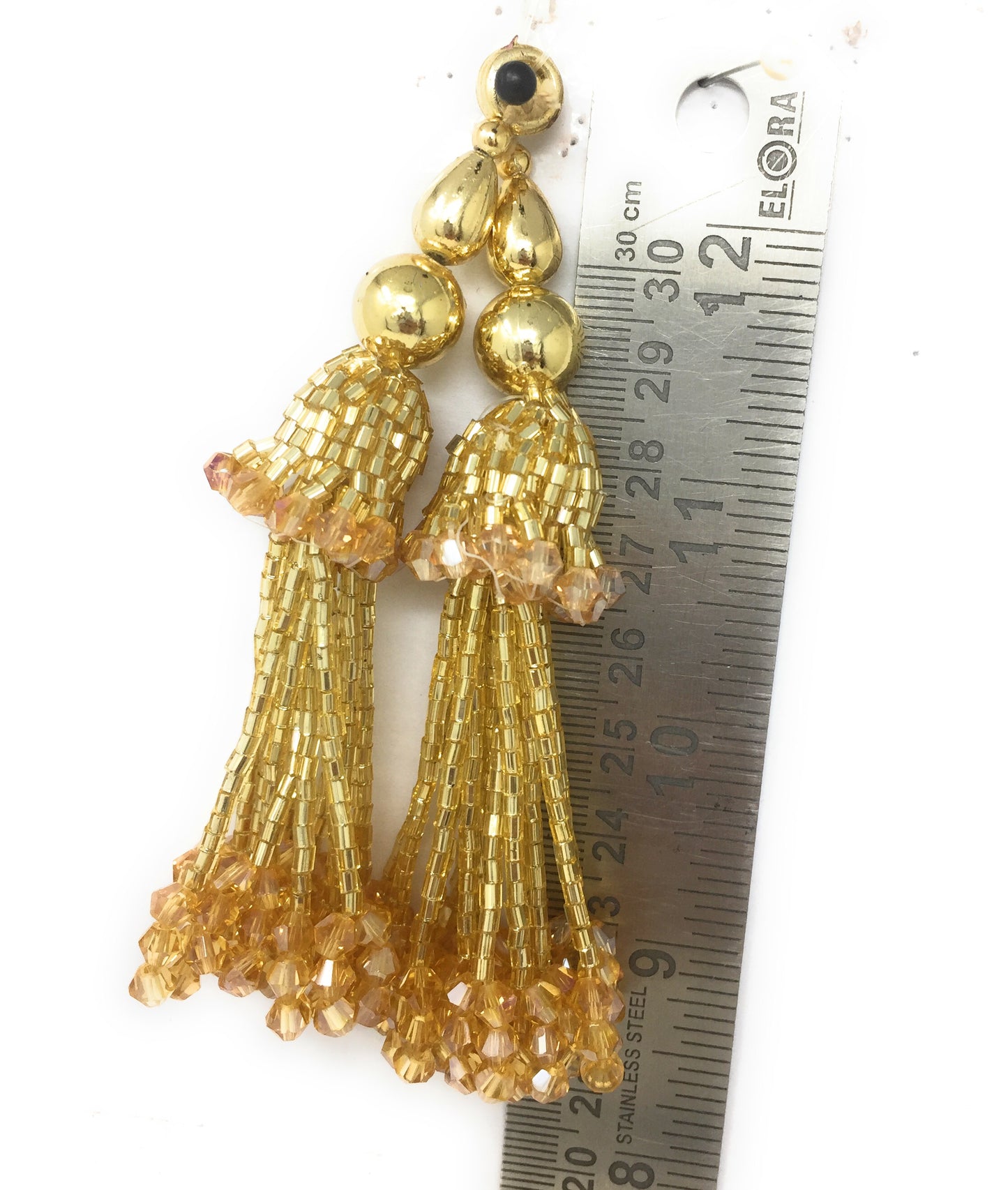 Antique Gold saree blouse hangings - Set of 2