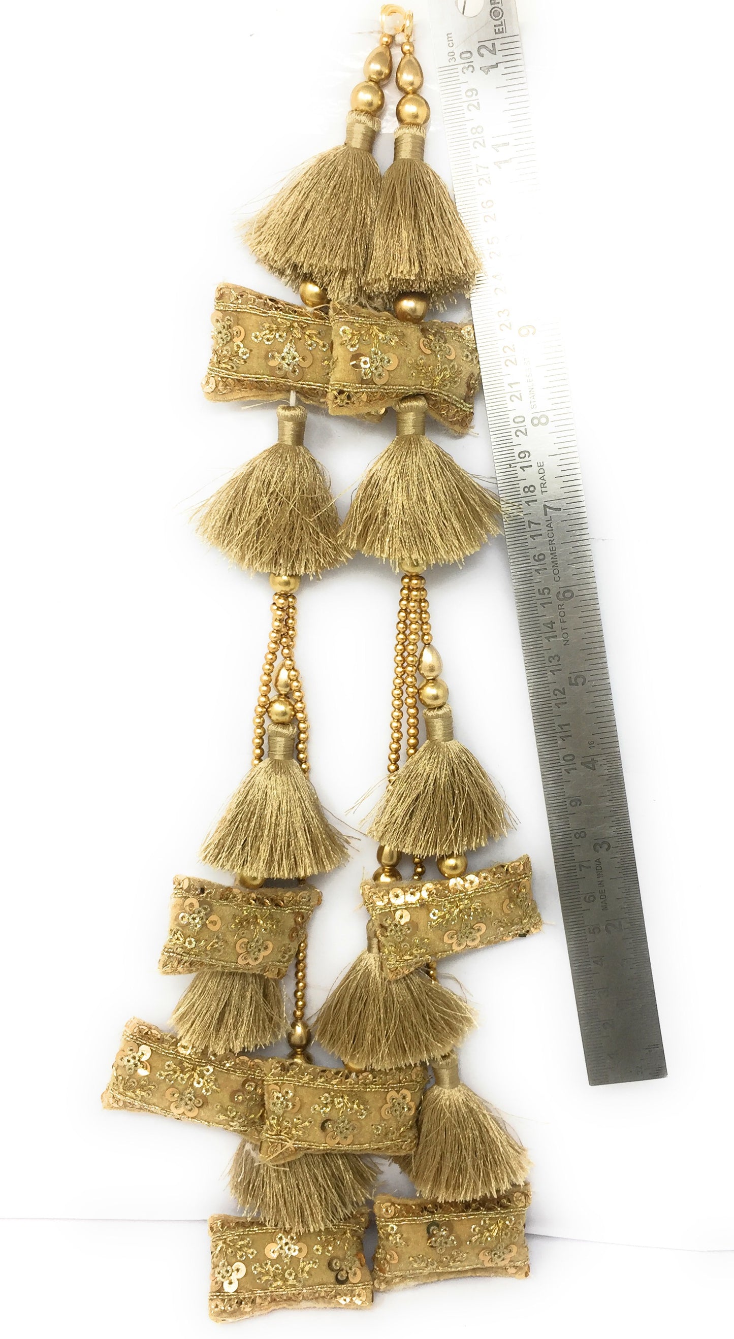 Beige latest lehenga latkan design - Set of 2