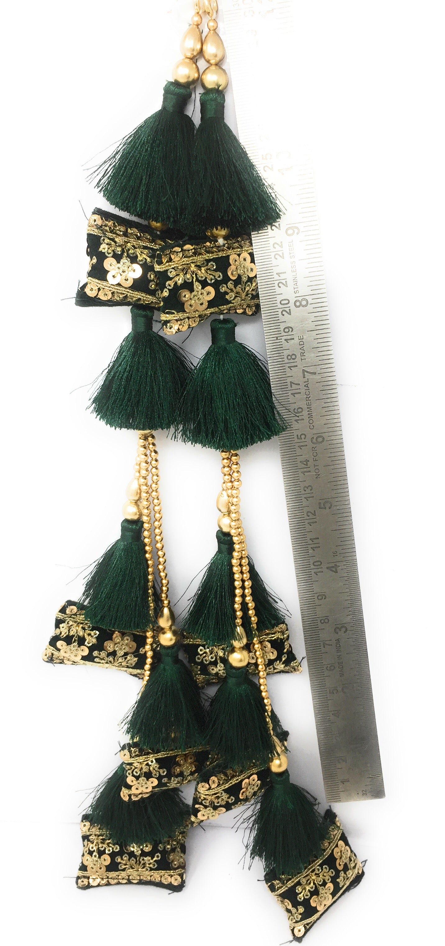 Bottle Green long latkan design - Set of 2