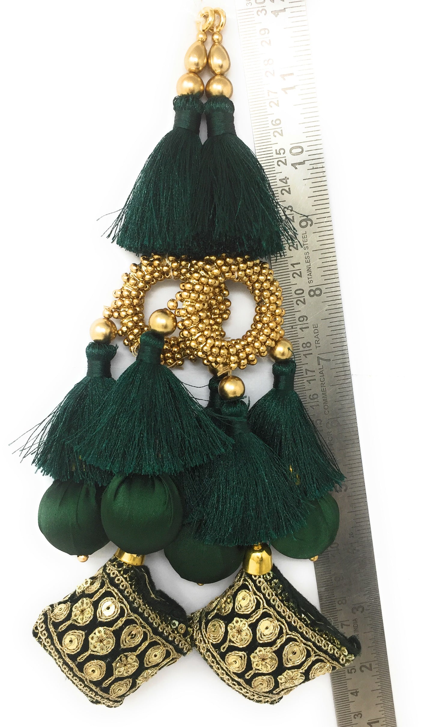 Bottle Green pillow latkan - Set of 2