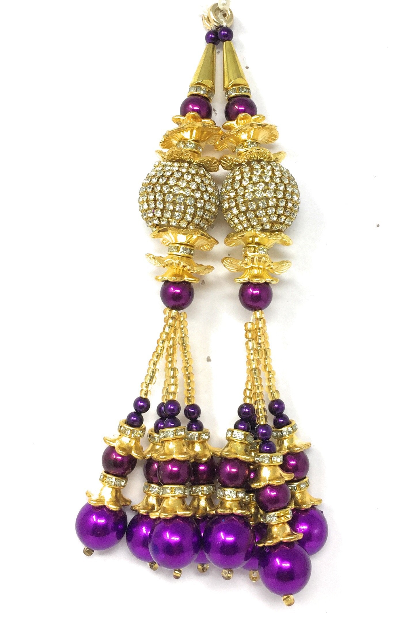 Purple Peral Latkan With White Stones