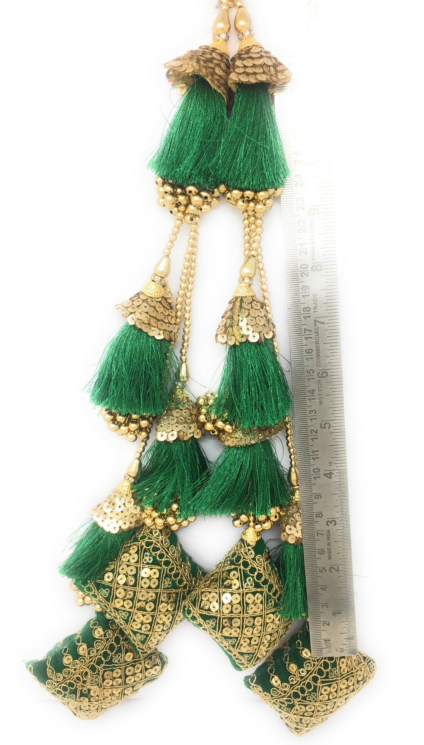Cushion Latkan for Lehenga Green - Set of 2