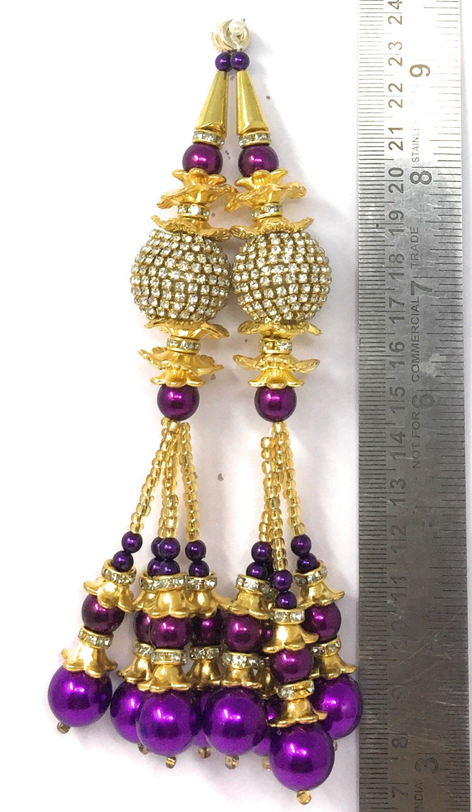 Purple Peral Latkan With White Stones