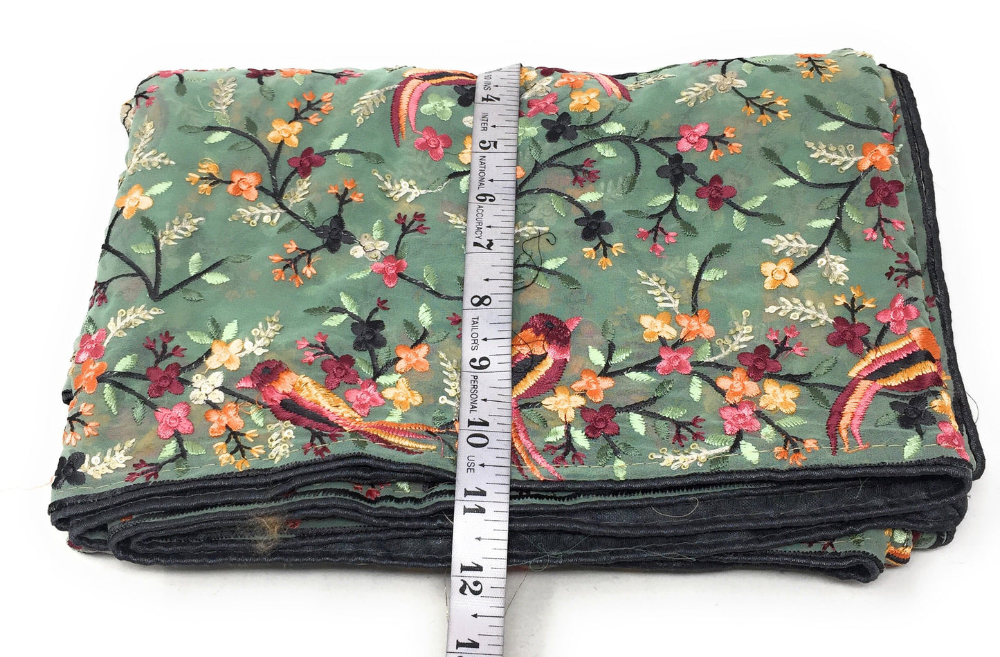 Designer Dupatta With Embroidery In Light Green Colour