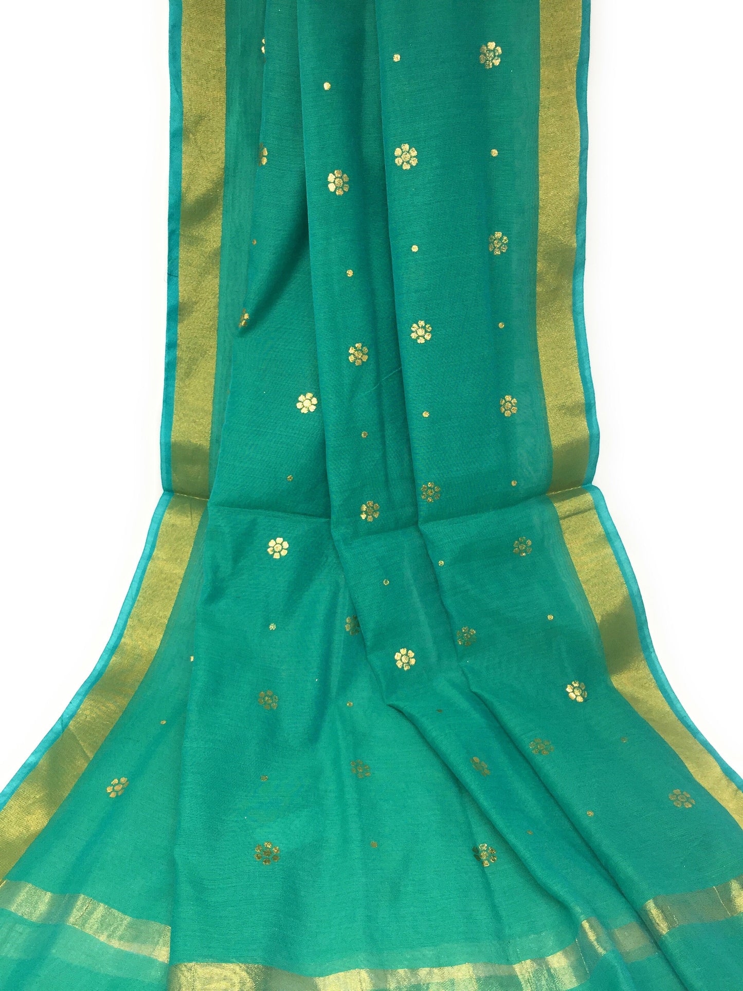 sea green Gold Dupatta Chunni