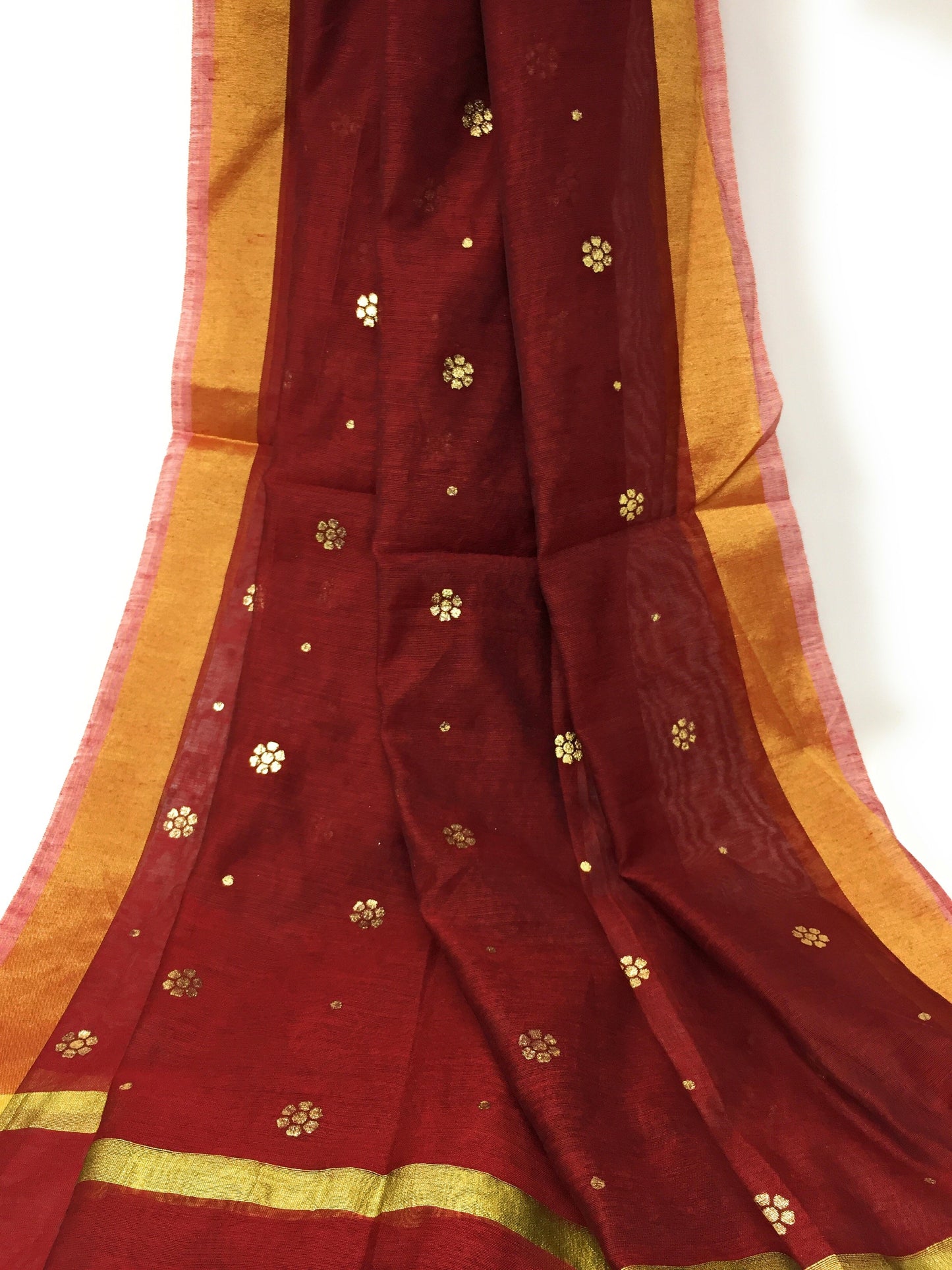Maroon Gold Dupatta Chunni