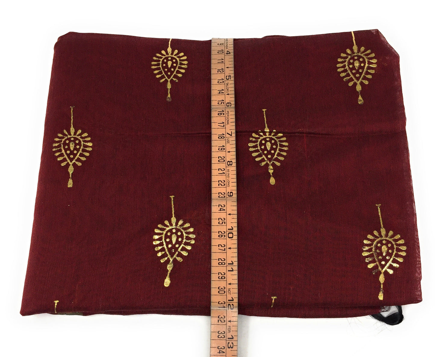 Floral Print Maroon Chanderi Dupatta