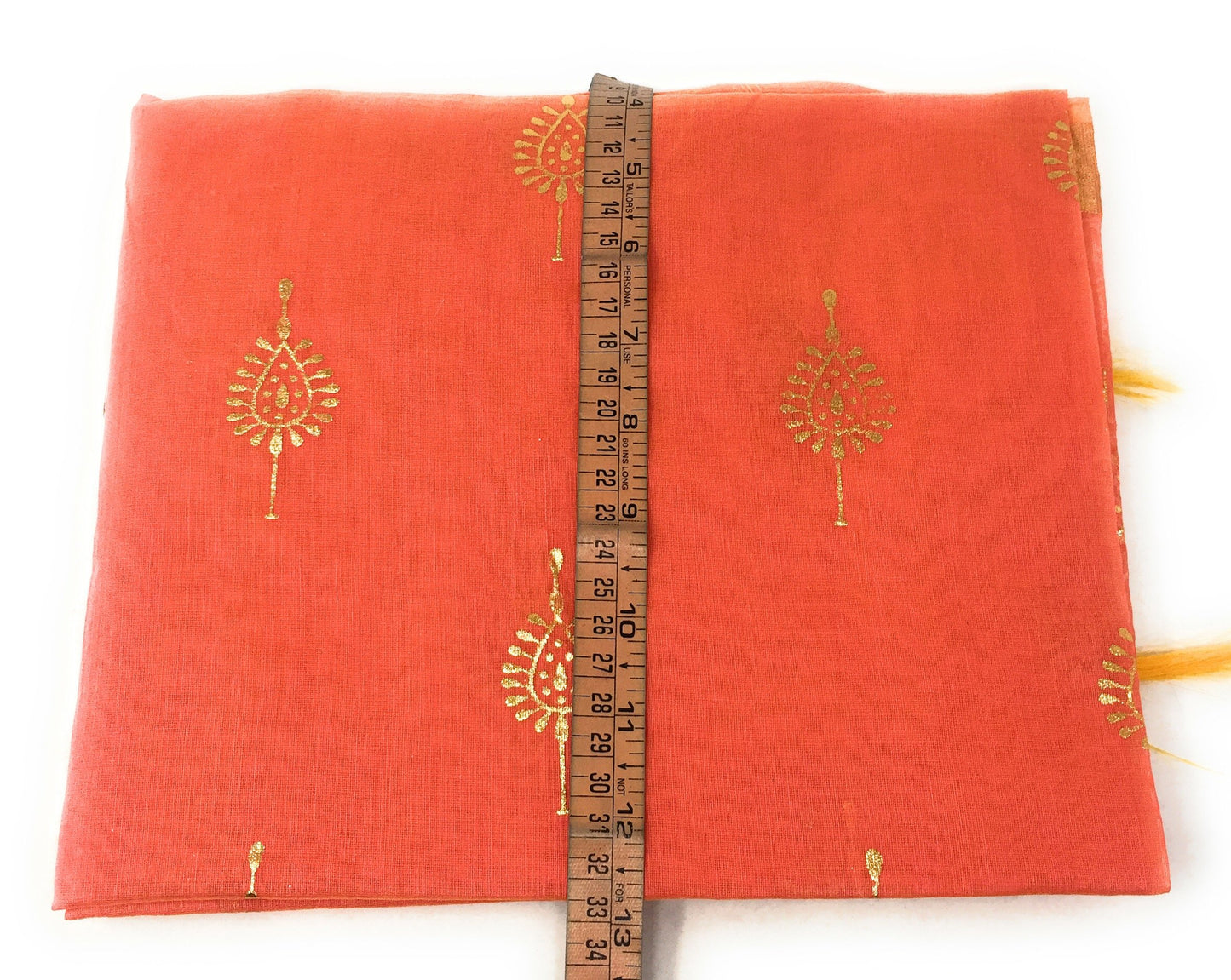 Floral Print Peach Chanderi Dupatta