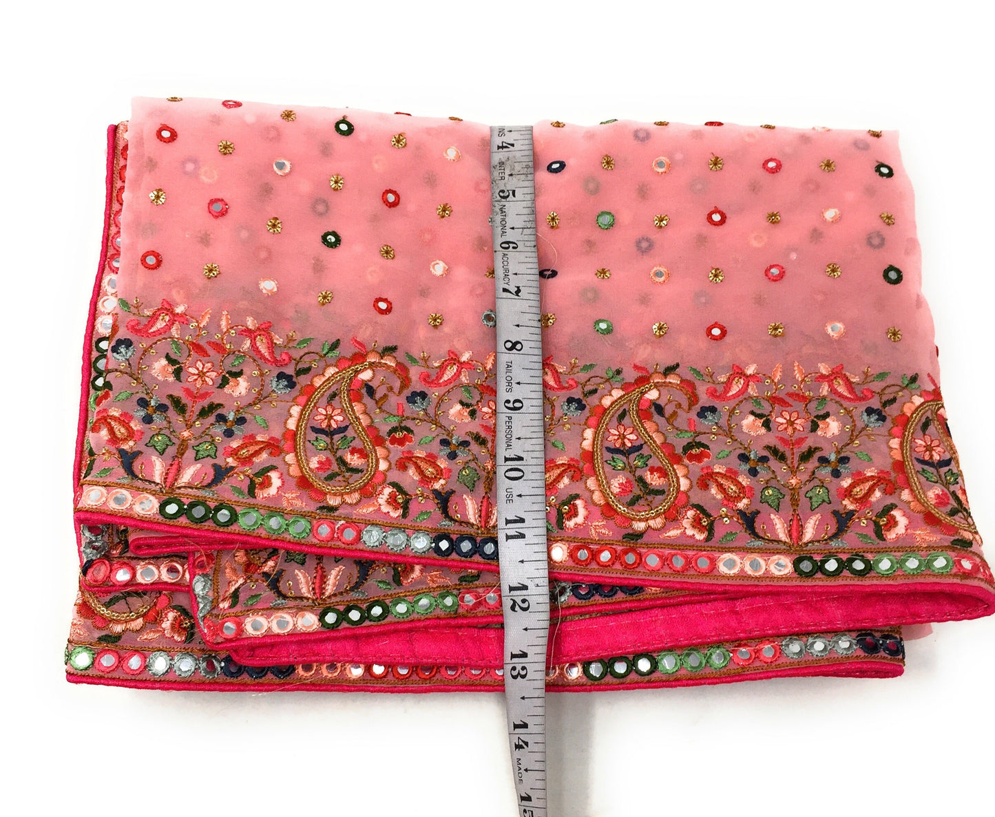 Heavy Pink Embroidered Dupatta