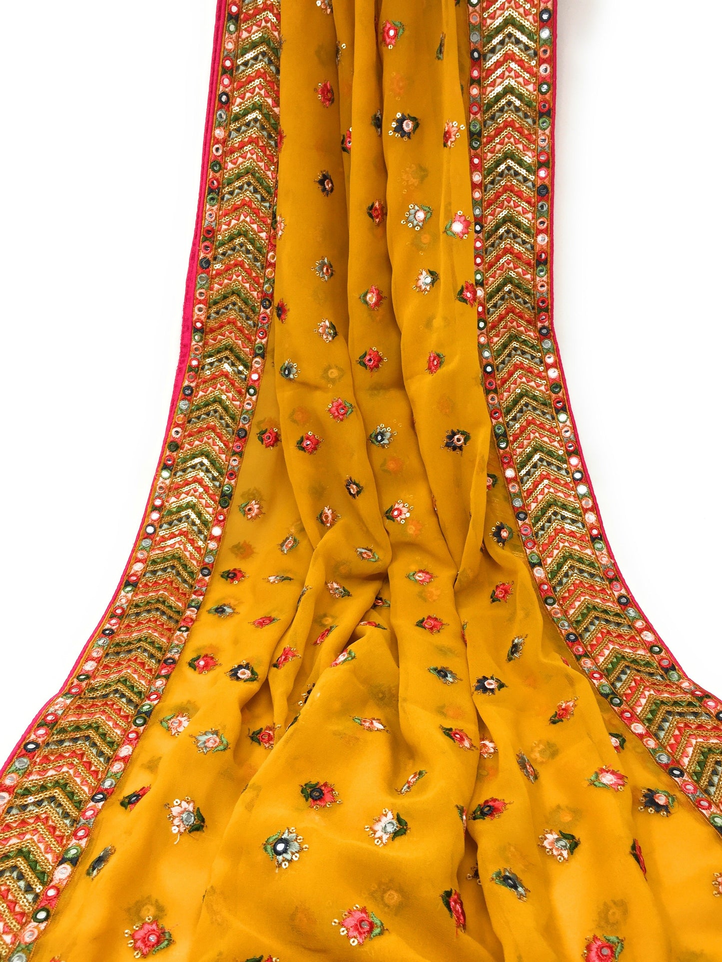 Yellow Embroidered Dupatta Heavy