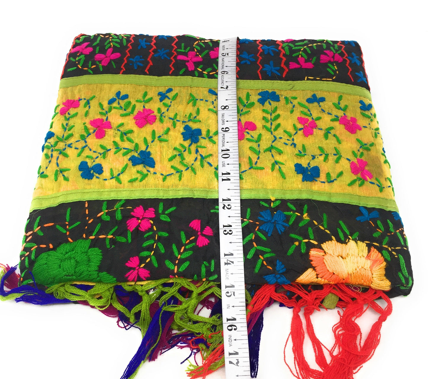 Phulkari Dupatta in Black n Yellow