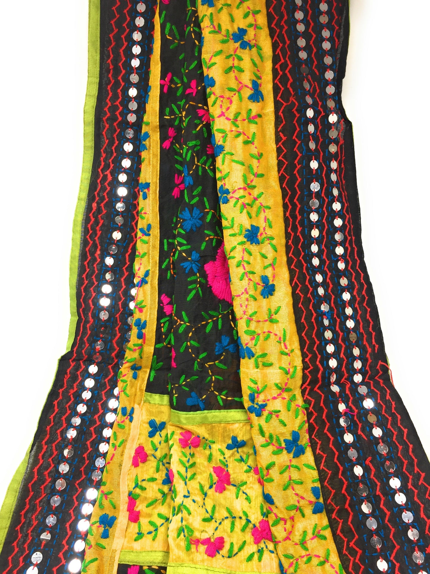 phulkari dupatta blackN Yellow