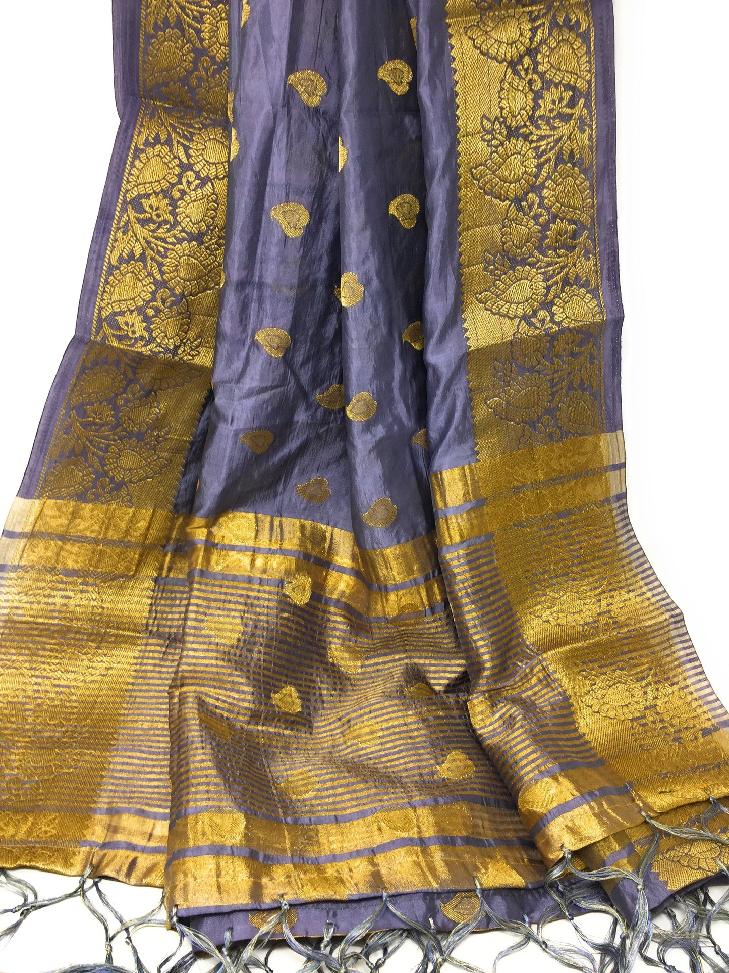 Grey brocade dupatta