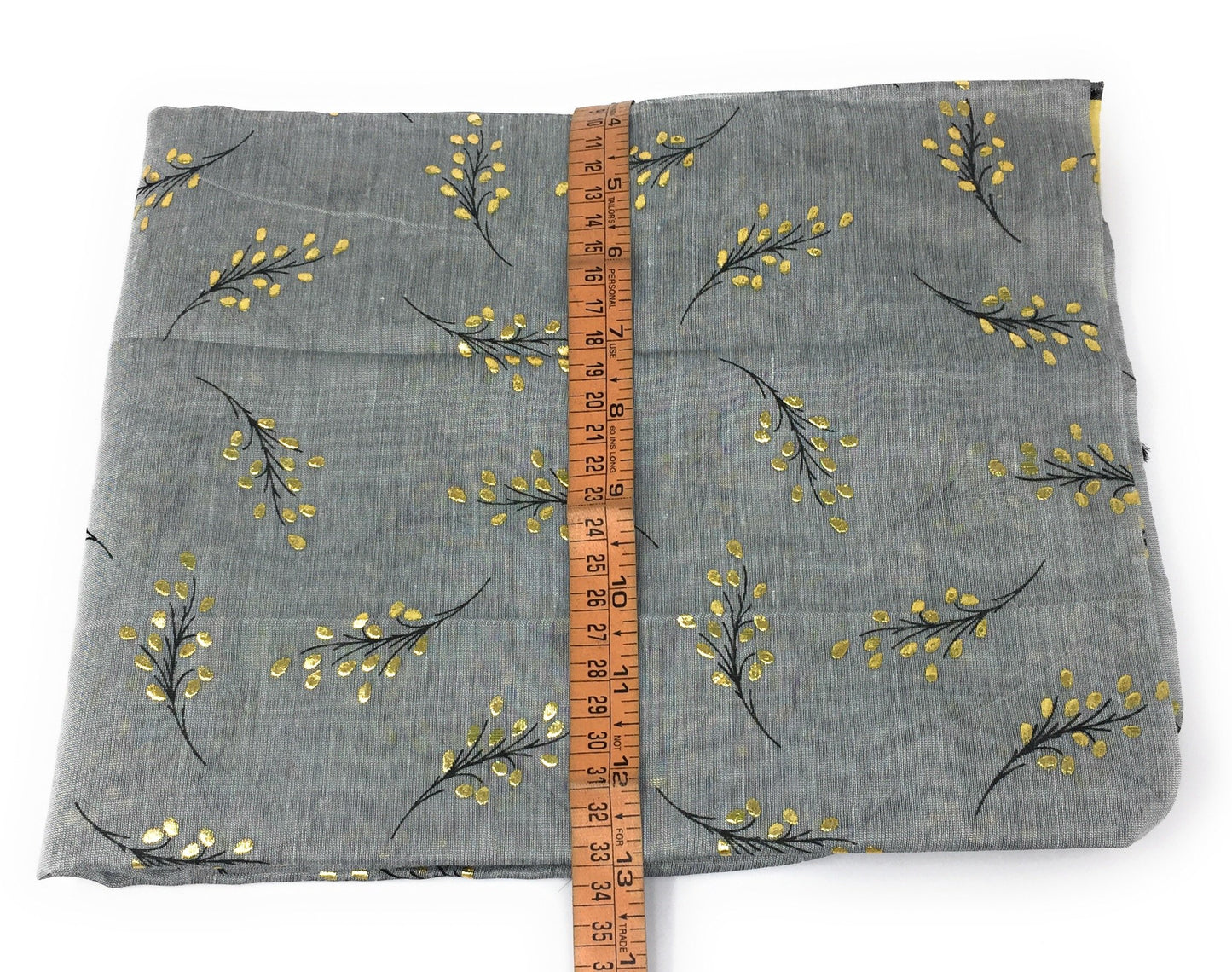 Grey Dupatta with Gold Foil Print Work