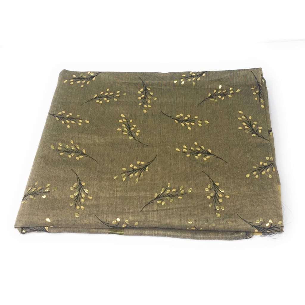 Beige Dupatta with Gold Foil Print Work - chanderi dupatta gold foil print dupatta