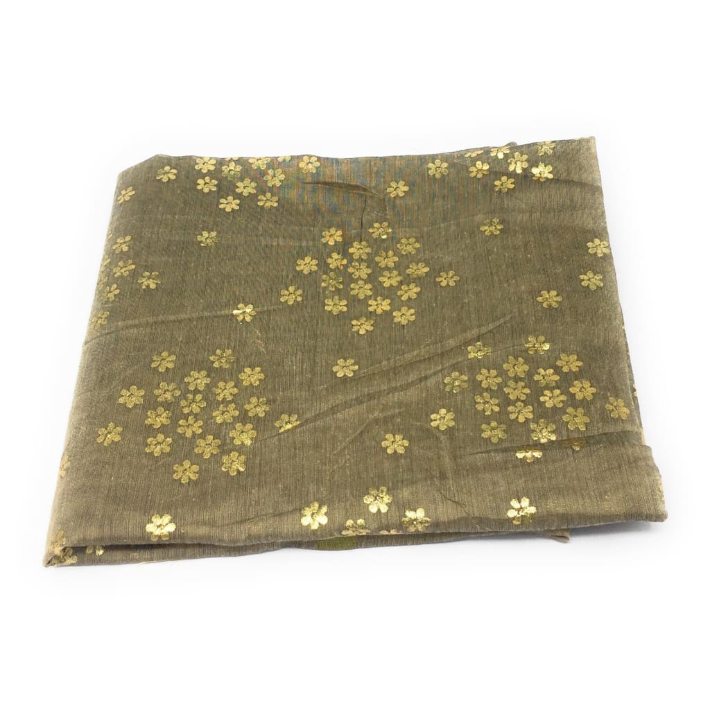 Beige Dupatta with Gold Foil Print Work - chanderi dupatta gold foil print dupatta