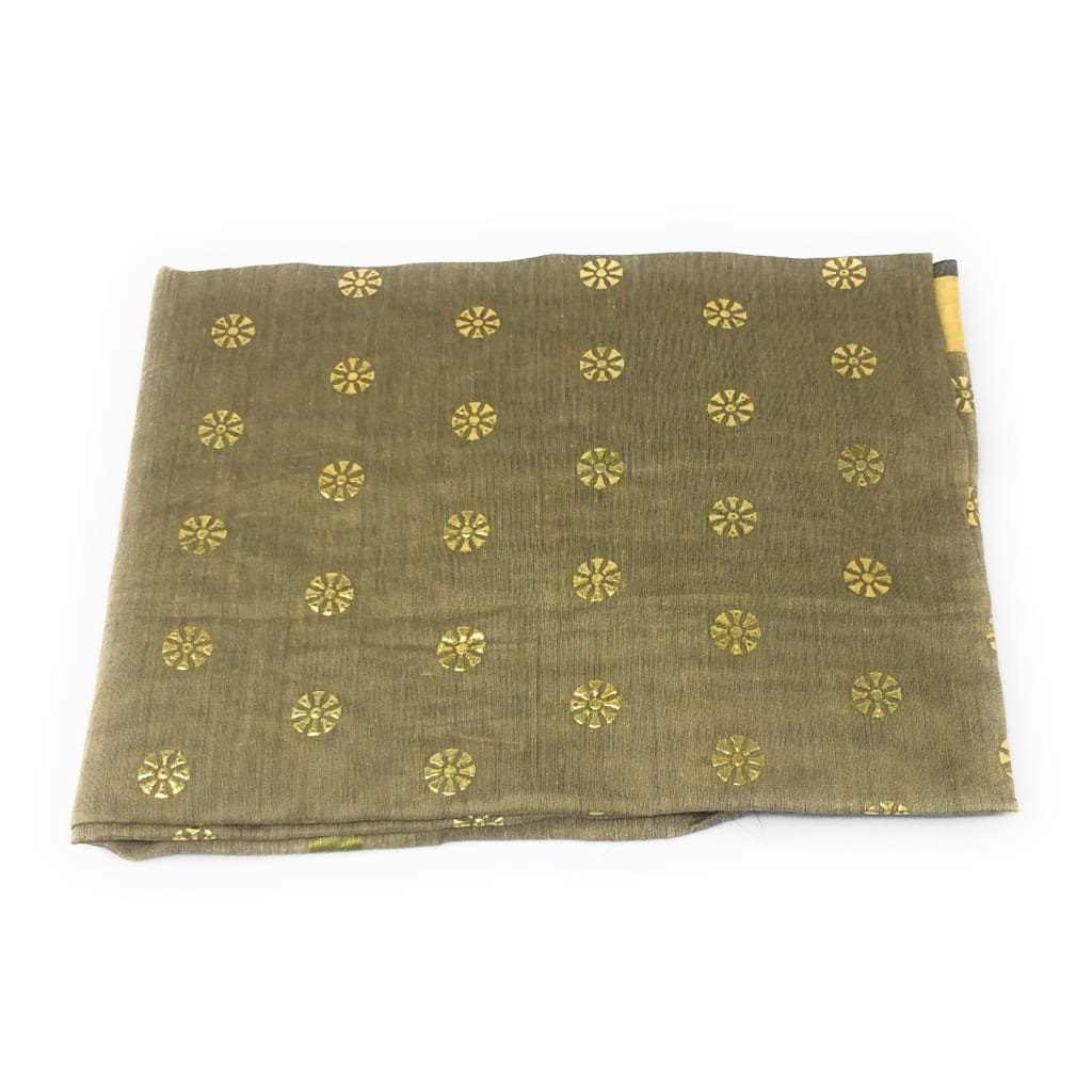 Beige Dupatta with Gold Foil Print Work - chanderi dupatta gold foil print dupatta