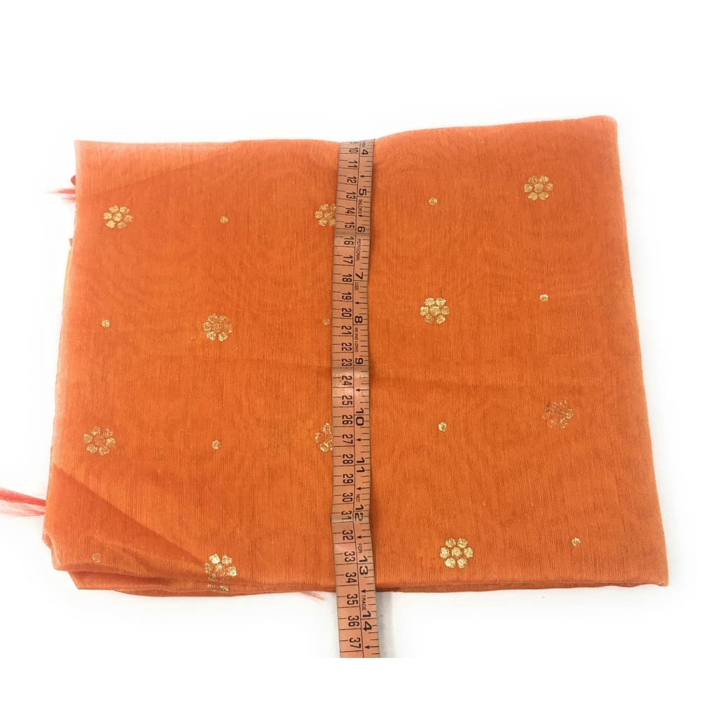 Orange Chanderi Dupatta With Gold Foil Print - chanderi dupatta gold foil print dupatta