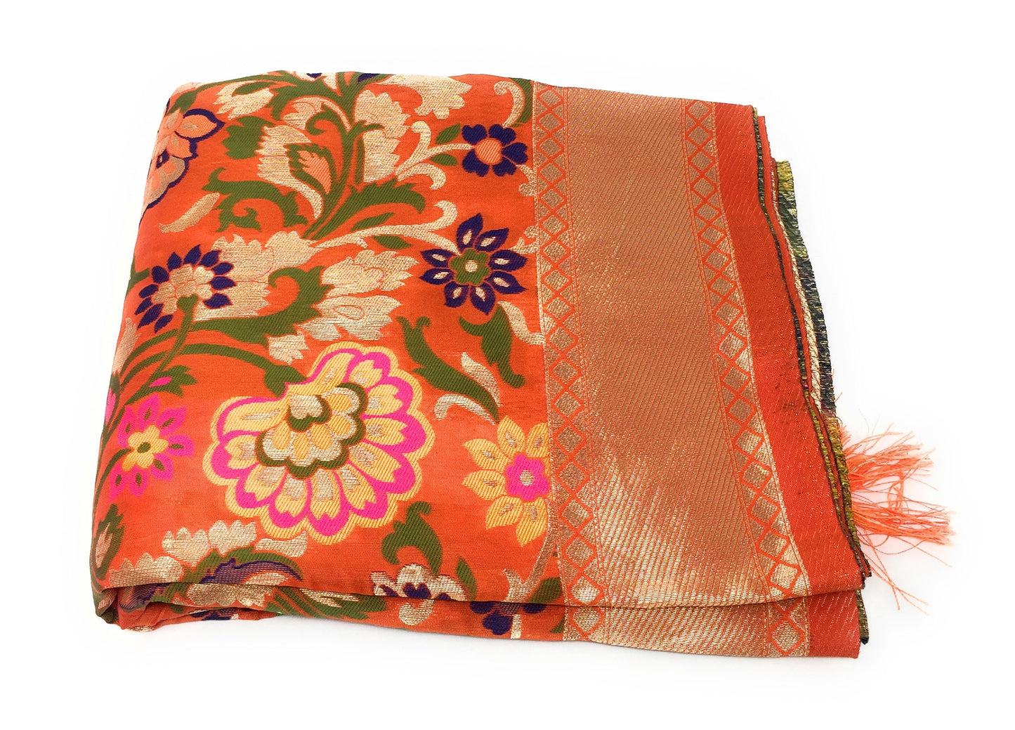 Designer Dupatta Orange Brocade