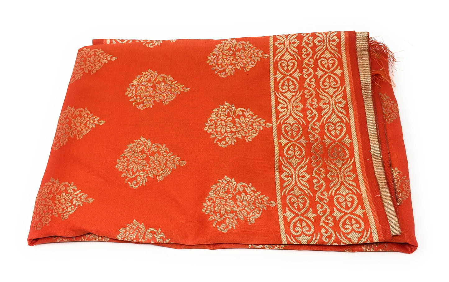 Flower Design Orange Dupatta
