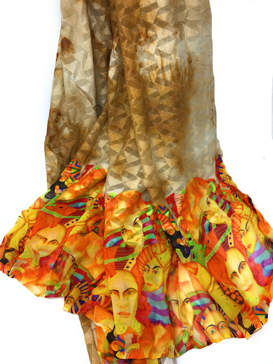 Brown Georgette Fabric Cloth Material